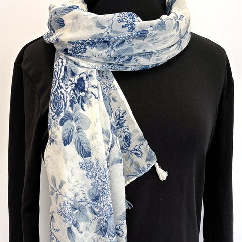 Scarf - Blue Roses