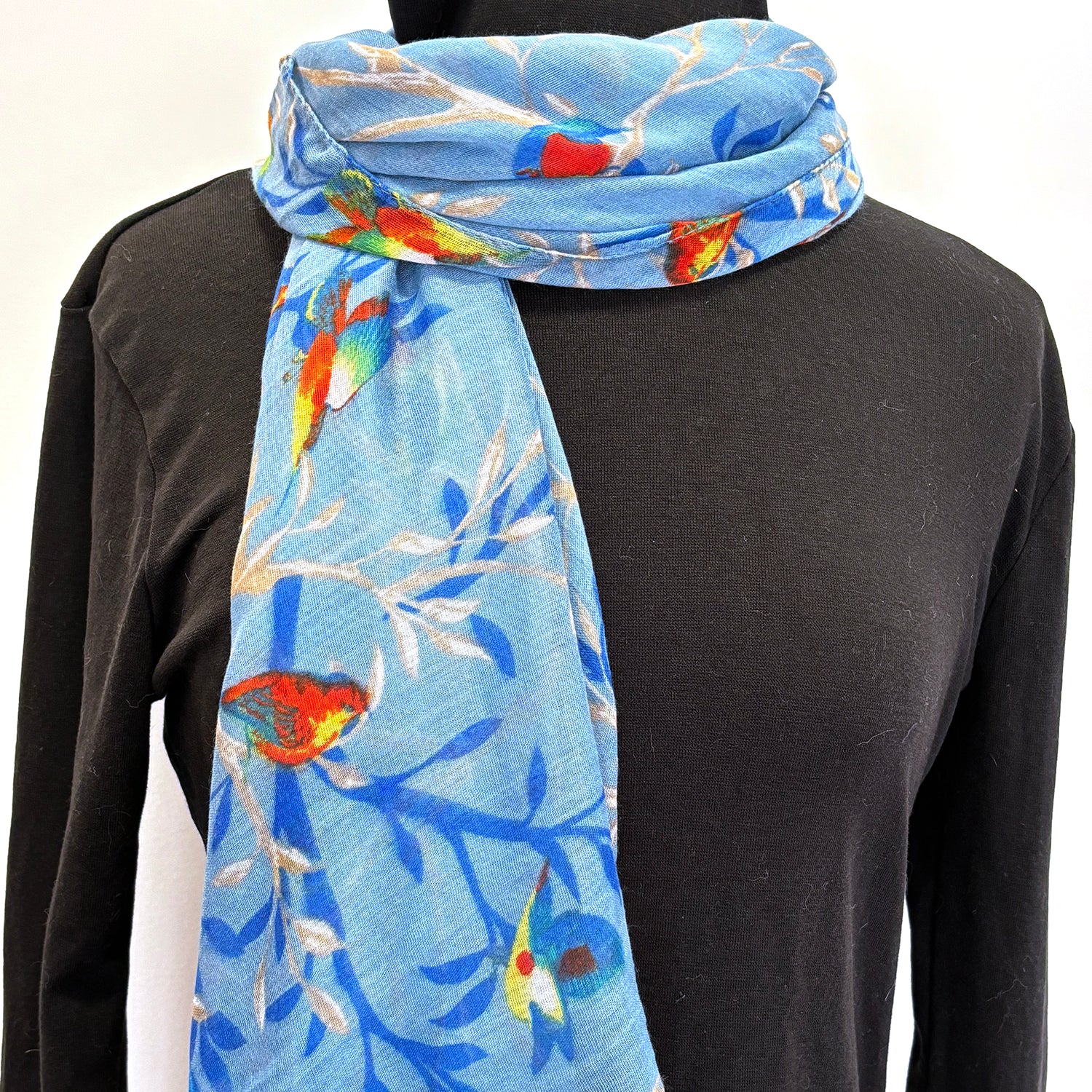 Scarf - Branch Birds Blue