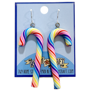 Earrings - Rainbow Candy Canes