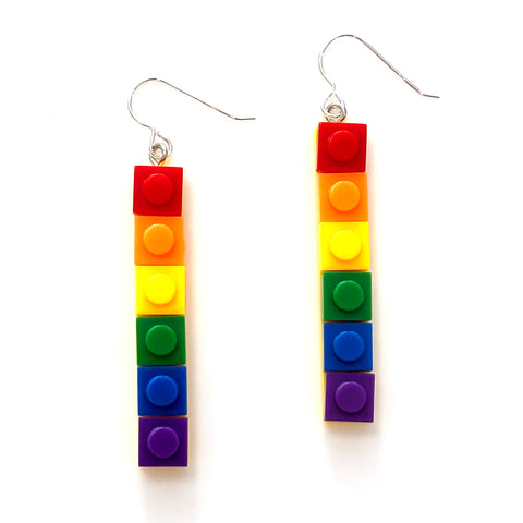 Earrings - Rainbow Legos