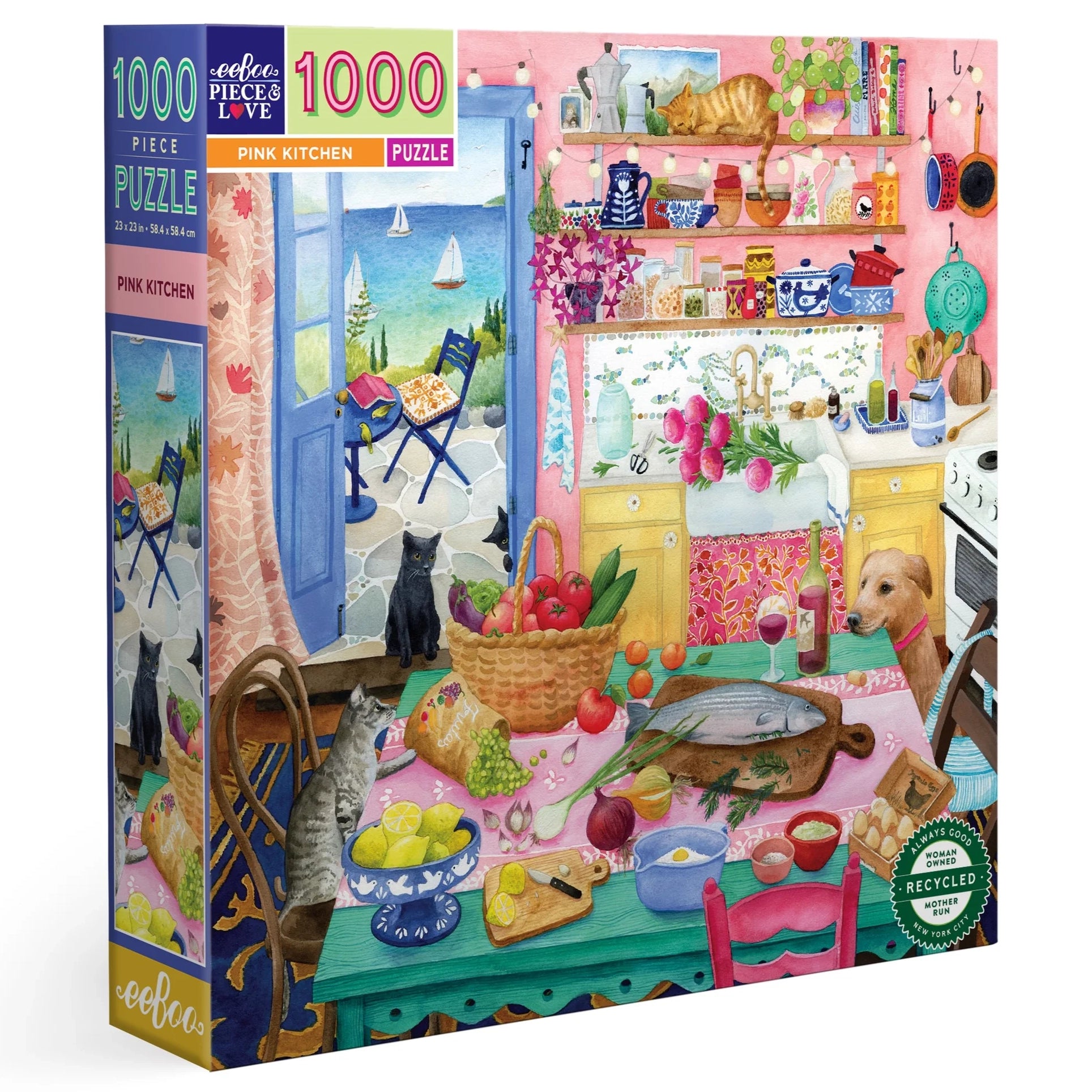 1000 piece puzzle - Pink Kitchen