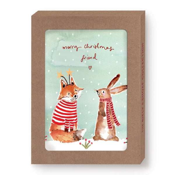 Boxed Holiday Cards - Fox & Bunny