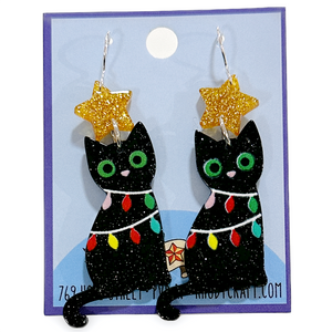 Earrings - Holiday Kitty