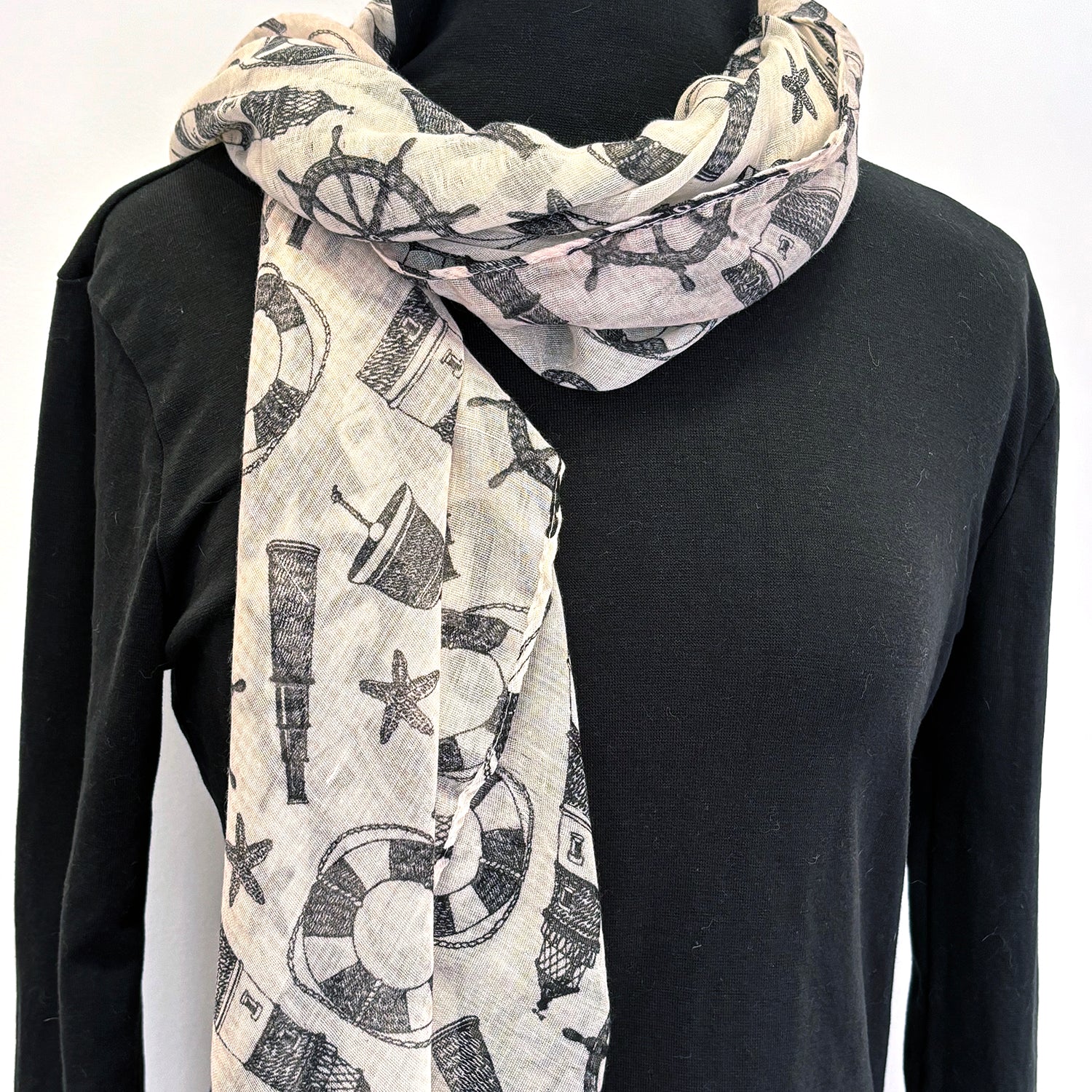 Scarf - Nautical Black