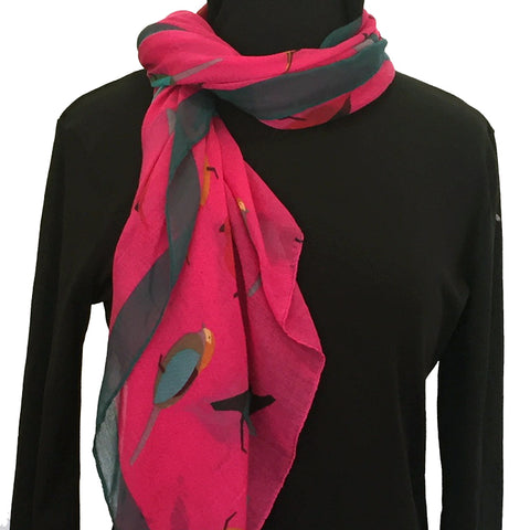 Scarf - Original Bird Fuchsia