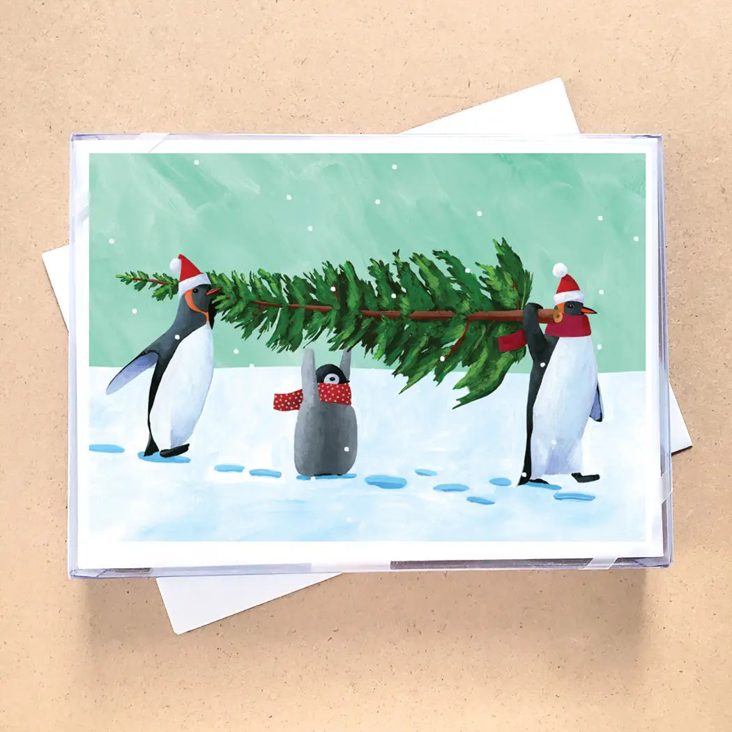 Boxed Holiday Cards - Penguin Tree