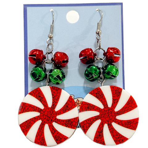 Earrings - Peppermints & Bells