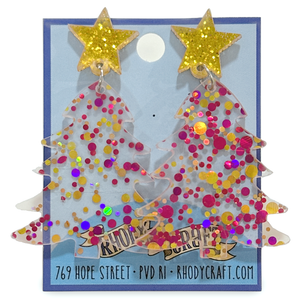 Earrings - Polka Dot Tree Pinks