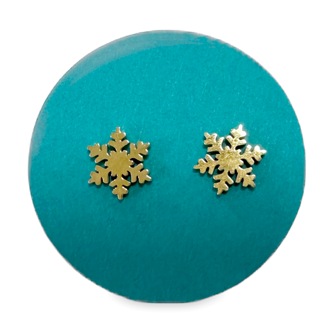 Earrings - Snowflake Gold-tone