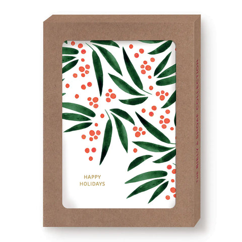 Boxed Holiday Cards - Red Berries