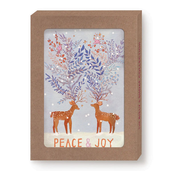 Boxed Holiday Cards - Reindeer Peace & Joy