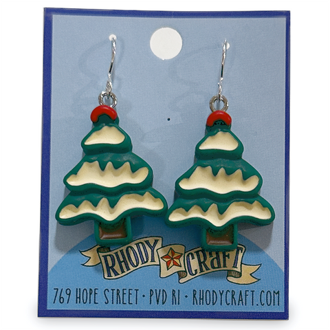 Earrings - Snowy Tree