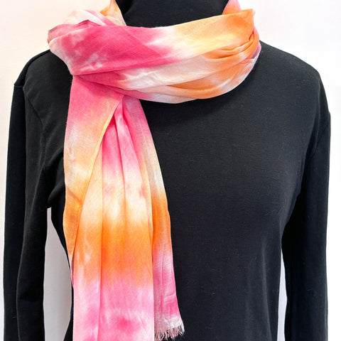 Scarf - Tie Die Orange+Pink