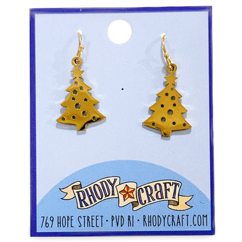 Earrings - Tree Dangle Gold-tone