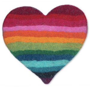 Rainbow Felt Trivet - Heart