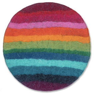 Rainbow Felt Trivet - Round