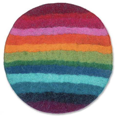 Rainbow Felt Trivet - Round