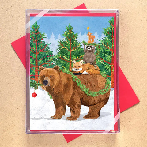 Boxed Holiday Cards - Woodland Creature Tree