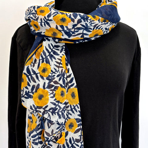 Scarf - Bold Yellow Flowers