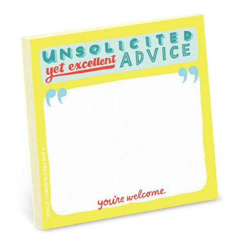 Sticky Note Pad - Unsolicited Advice