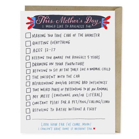 Card - Mother's Day - Checklist