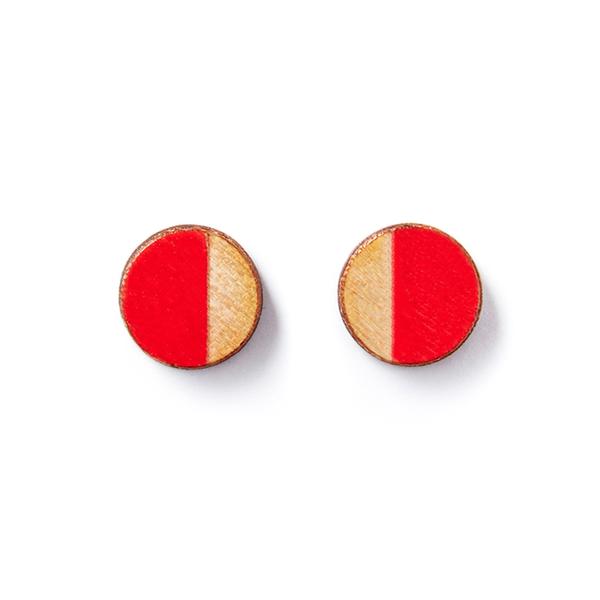 Earrings - Round Wood Studs