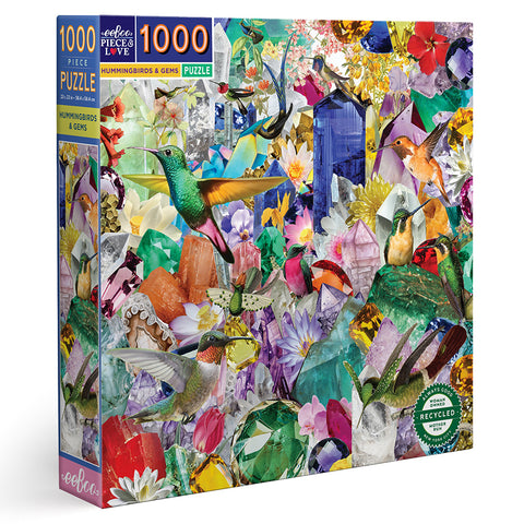 1000 piece puzzle - Hummingbirds & Gems