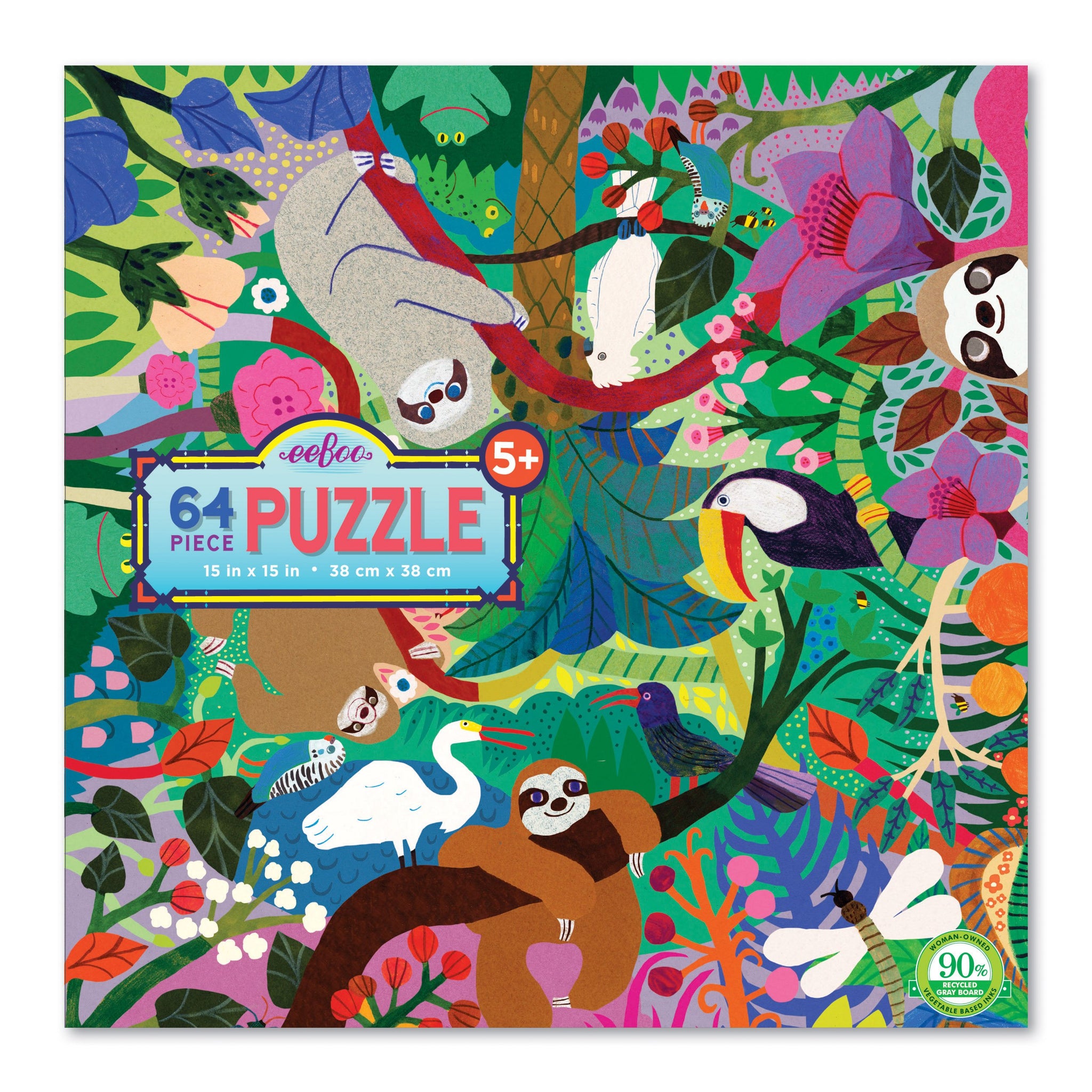 64 piece puzzle - Sloths at Play