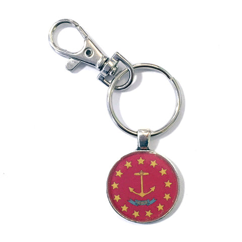 RI Flag Image RED Keychain