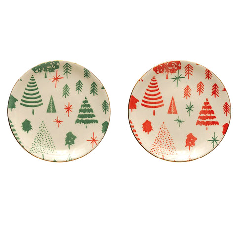 Tiny Holiday Tree Pattern Dishes