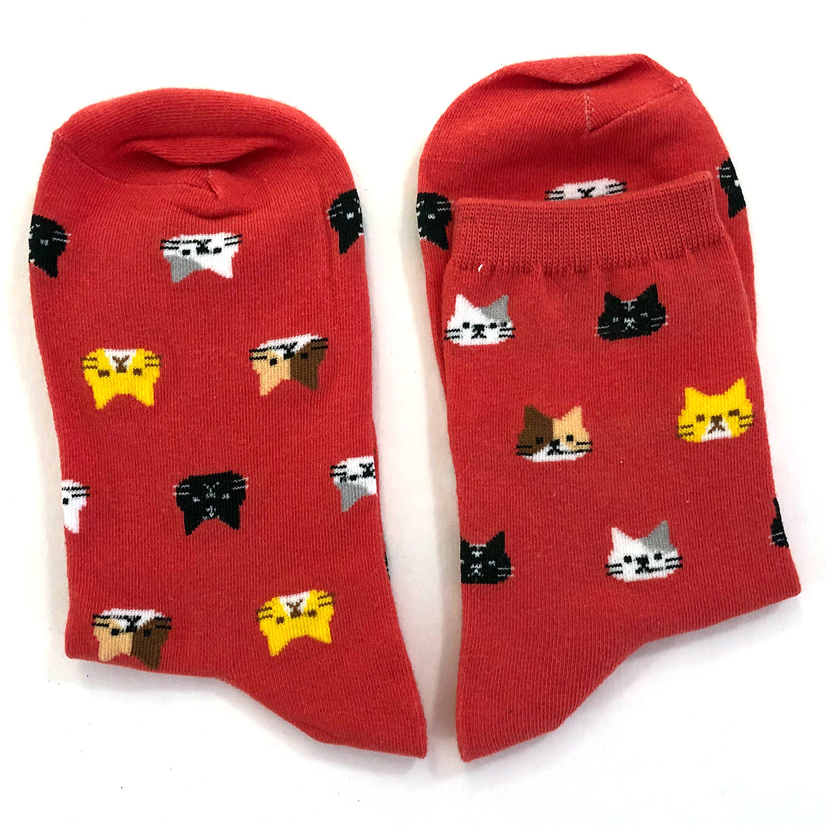 WS - Kitty Face Socks - Orange