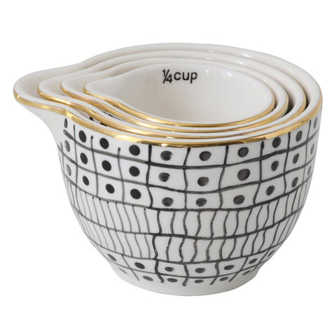 Measuring Cups - B & W & Gold