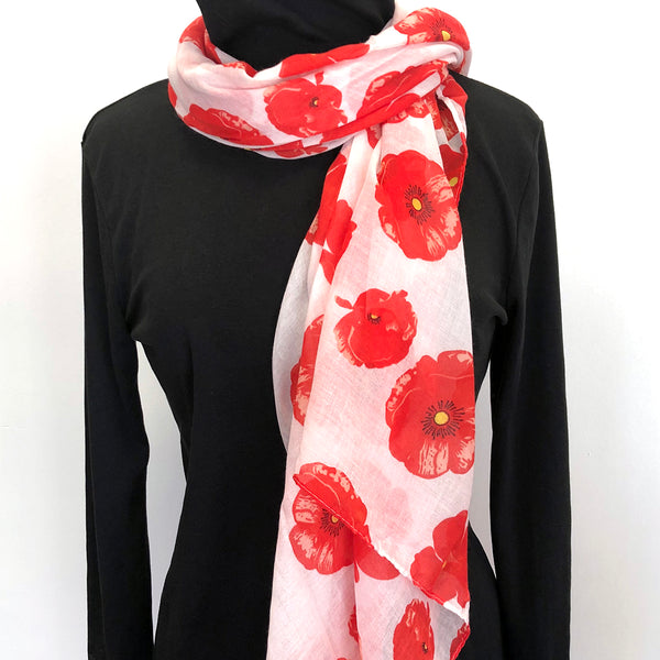 Scarf - Poppies Large Flower