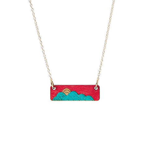 Wave Necklace Red